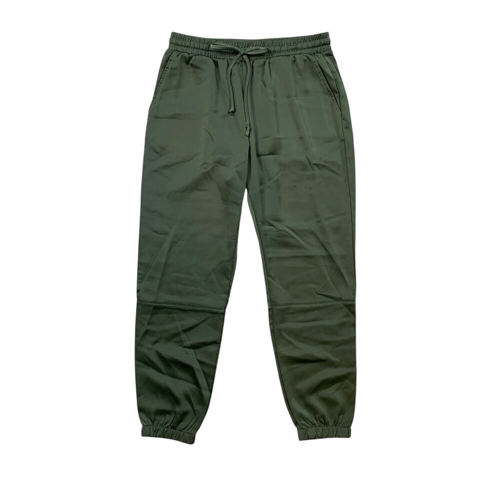 Socialite Jogger Women S Small Hunter Green Elastic Waist Drawstring Satin Pants